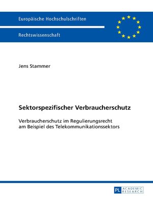 cover image of Sektorspezifischer Verbraucherschutz